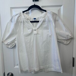 Old Navy White Puff Sleeve Blouse size S NWT